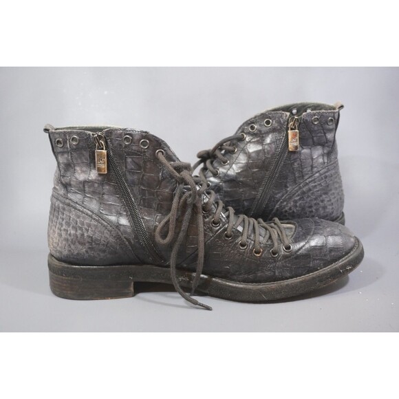 JO GHOST Croc-Embossed Leather Side Zip Ankle Boots Men’s EU Size 42 main image 5